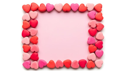 Obraz premium Heart shaped frame on pink background for valentine day