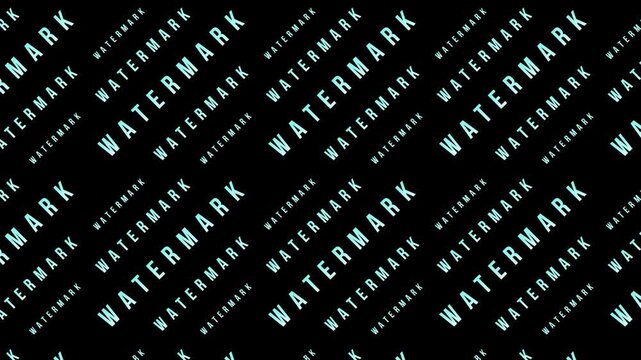 A looping motion graphic featuring the word "WATERMARK" in white on a black background. Ideal for copyright protection or as a stylish overlay for your media.