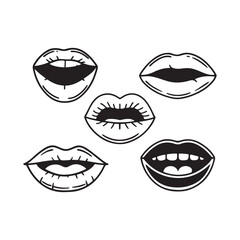 vector illustration of a woman lips