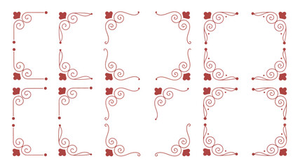 Set of decorative corner borders Vector