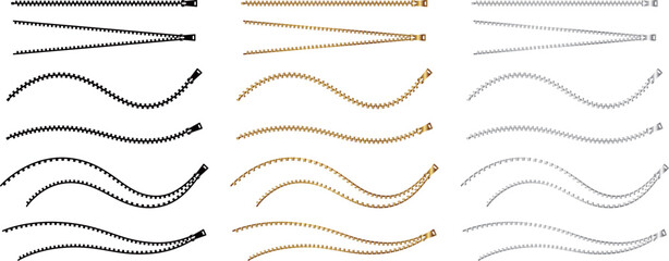 ファスナーのライン18種セット © ベルベットR