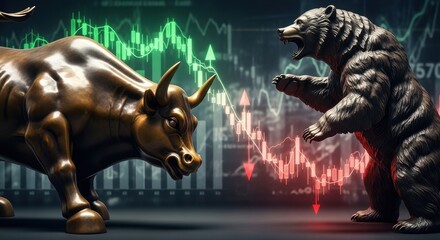 Bull and Bear - A Visual Representation of Market Dynamics.