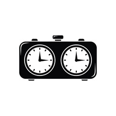 Obraz premium Chess pieces of black outline figures isolated on white background in flat style. Chess game icon set. Vector stock illustration