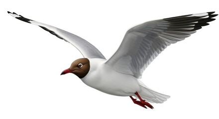 Obraz premium Black-headed Gull in Flight - A Study in Avian Grace.