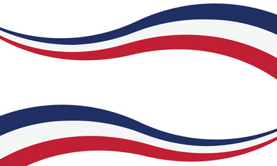 Abstract Wavy Tricolor Ribbon Background Red White Blue Vector