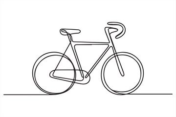 Continuous line art cyclist on road bike, Minimalist single line drawing of a racing bicycle illustrating movement and speed vector illustration