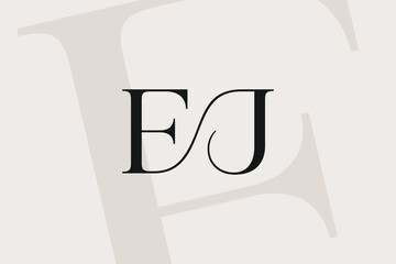EJ or JE letter logo icon design. Classic style luxury initials monogram.