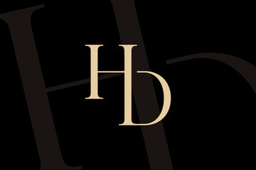 HD or DH letter logo icon design. Classic style luxury initials monogram.