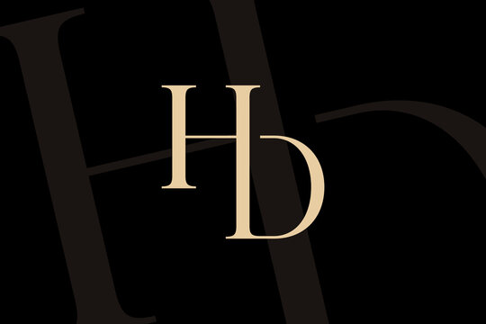 HD or DH letter logo icon design. Classic style luxury initials monogram.