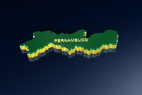Pernambuco State of Brazil in 3D Illustration