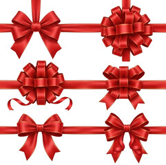 red bow png festive ribbon cutout glossy bow png elegant ribbon cutout bright present png christmas bow cutout luxury ribbon png decorative gift cutout shiny isolated transparent background image