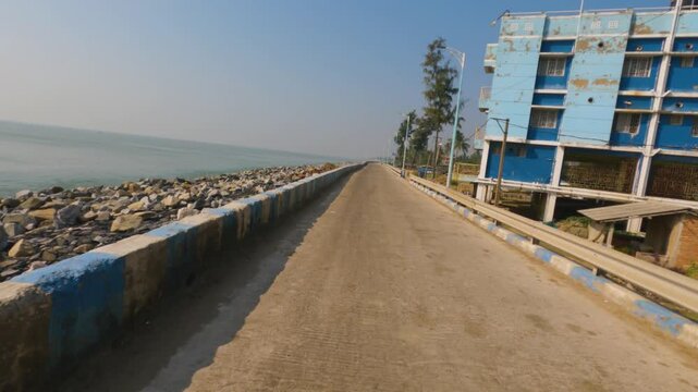 POV Motorcycle Ride Along Bay of Bengal Marine Drive from Mandarmani to Digha