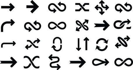 Fototapeta premium Arrow Icon Set Loop Infinity Direction Navigation Vector