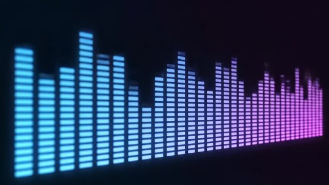 Audio Equalizer Bars Moving to Music Beat.
