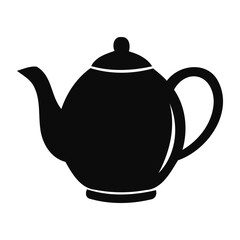Obraz premium Minimalist Teapot Silhouette Icon for Tea Culture and Kitchen Design