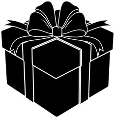 Black Gift png Simple Present cutout Vector Package png Outline Wrapping cutout Monochrome Box png Abstract Giftbox cutout Graphic Present png Minimal Package isolated transparent background image