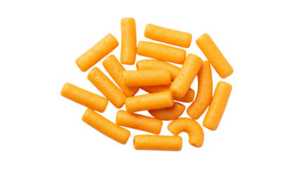 a pile of orange cheese sticks on transparent background