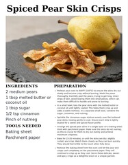Spiced Pear Skin Crisps Recipe with Ingredients and Preparation Instructions