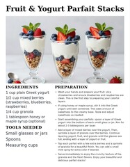 Delicious Fruit and Yogurt Parfait Recipe with Fresh Berries and Crunchy Granola Layers