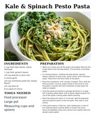 Fresh Kale and Spinach Pesto Pasta Recipe with Simple Ingredients and Instructions