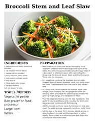 Broccoli Stem and Leaf Slaw Recipe with Colorful Ingredients and Step-by-Step Instructions