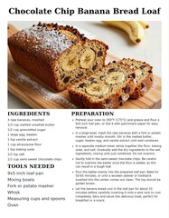 Recipe for Chocolate Chip Banana Bread Loaf with Simple Preparation Steps and Ingredients List