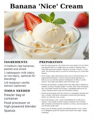 Homemade Banana Nice Cream Recipe with Strawberries and Simple Preparation Steps