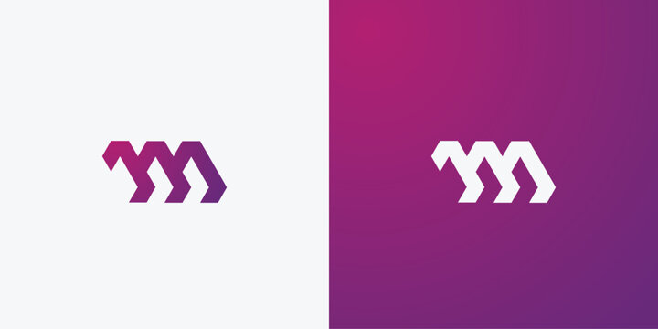 Futuristic Letter M tech logo
