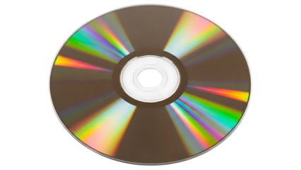 a colorful compact disc isolated on transparent background
