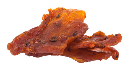 Dried meat isolated on white background.