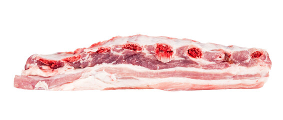 Pork ribs isolated on white background.
