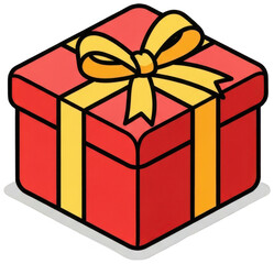 Red Gift png Festive Present cutout Wrapped Box png Celebration Package cutout Surprise Gift png Isometric Present cutout Cartoon Box png Graphic Package isolated transparent background image