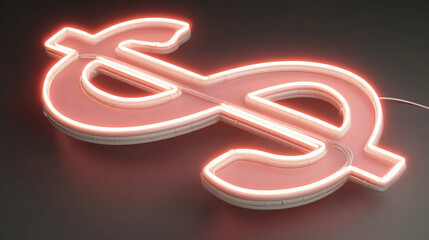Floating dollar sign with a soft rim light adding a unique look to a simple setting Generative AI