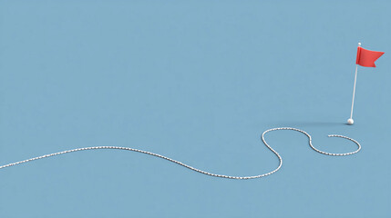 Path leading to small flag marks a business goal on clear surface Generative AI