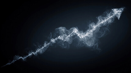 Downward arrow made of smoke illustrates concept of economic loss Generative AI