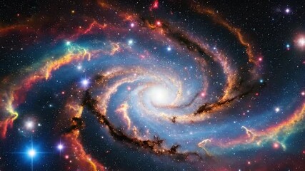 Vibrant Cosmic Nebula Spinning in Deep Space