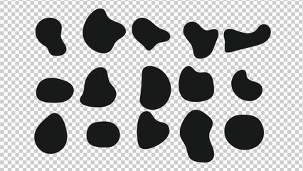 Black organic amorphous shapes for graphic design digital media and modern branding identity