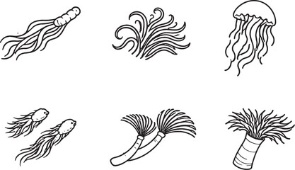 Obraz premium Zigzag Rhythm Marine Morphology Icons