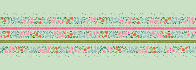 Cute hand drawn ditsy seamless pattern, lovely floral background, great for textiles, banners, wallpapers, wrapping - vector design © TALVA