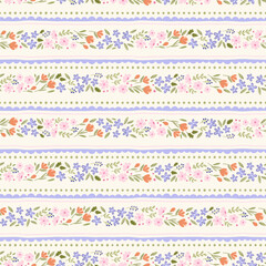 Cute hand drawn ditsy seamless pattern, lovely floral background, great for textiles, banners, wallpapers, wrapping - vector design © TALVA