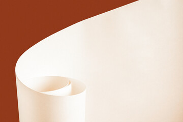 A sheet of paper on a red background.