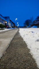 Snowy Pavement at Blue Hour
