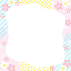 pop style background frame with cherry blossom