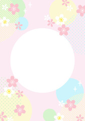 pop style background frame with cherry blossom