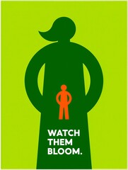 Symbolic representation of a nurturing figure overseeing a smaller figure symbolizing growth and potential