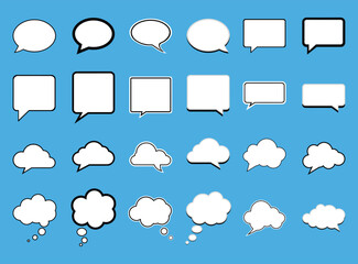 Set of Different Speech Bubble Shapes for Multiple Uses