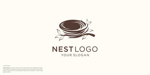 nest logo design. logo template inspiration.