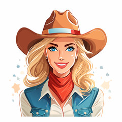 Cowgirl - Cartoon Comic Stil