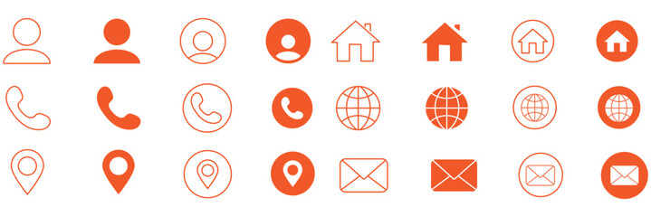 business icon set for company ,name, phone, mobile, place, location, mail, website and message icon set, black and white icon vector business card icon