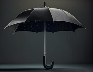 black umbrella image for rain protection and sun shade use